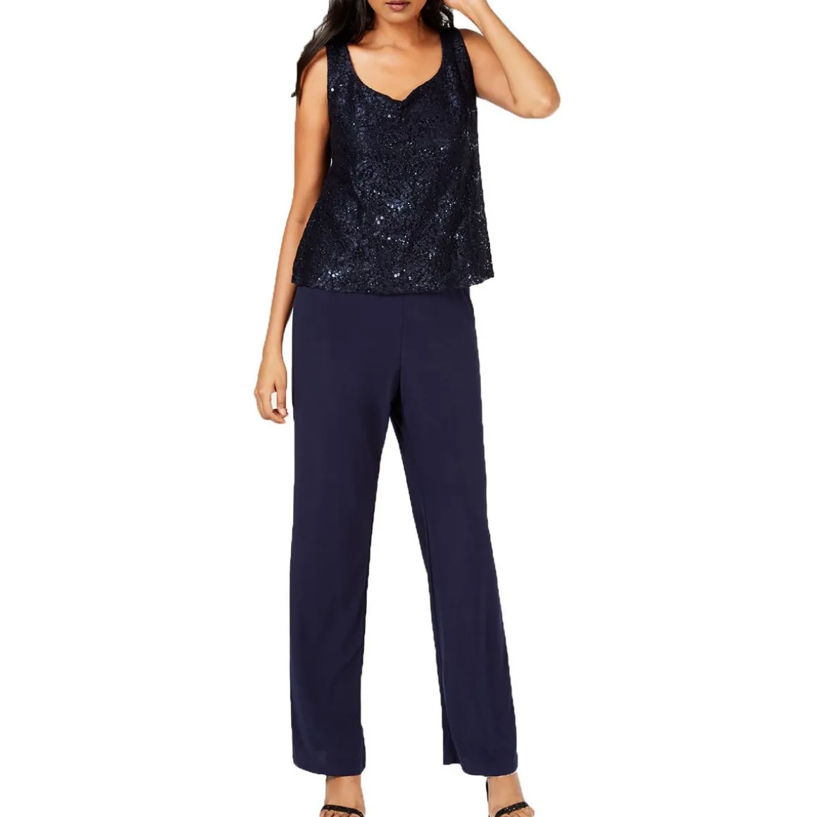 Sequined Lace Tank Top