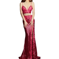 Sequined Long Evening Dress