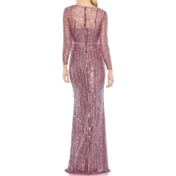 Sequined Long Sleeves Evening Dress