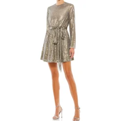 Sequined Mesh Cocktail And Party Dress