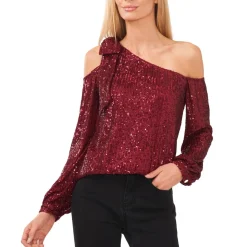 Sequined One Shoulder Blouse