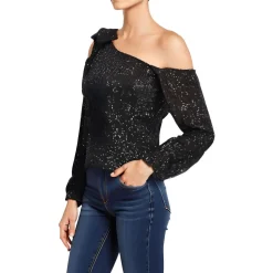 Sequined One Shoulder Blouse