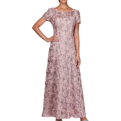 Sequined Rosette Evening Dress