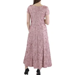 Sequined Rosette Evening Dress