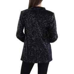 Sequined Special Occasion Open-Front Blazer
