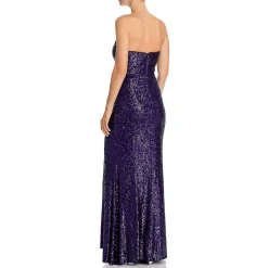 Sequined Strapless Evening Dress
