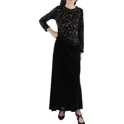 Sequined Velvet Evening Dress