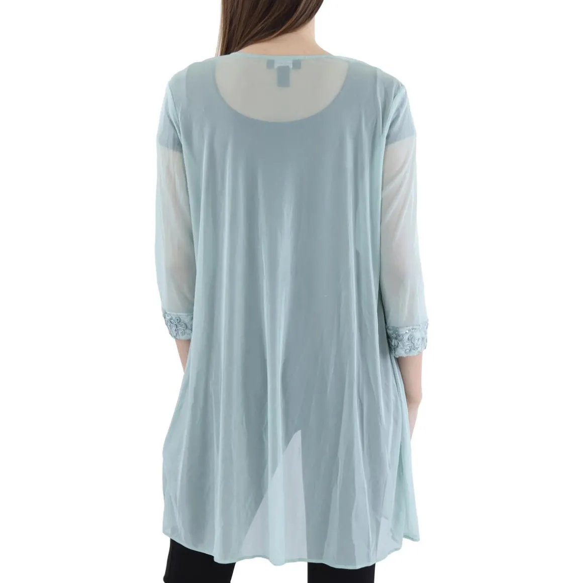 Sheer Lace-Trim Jacket