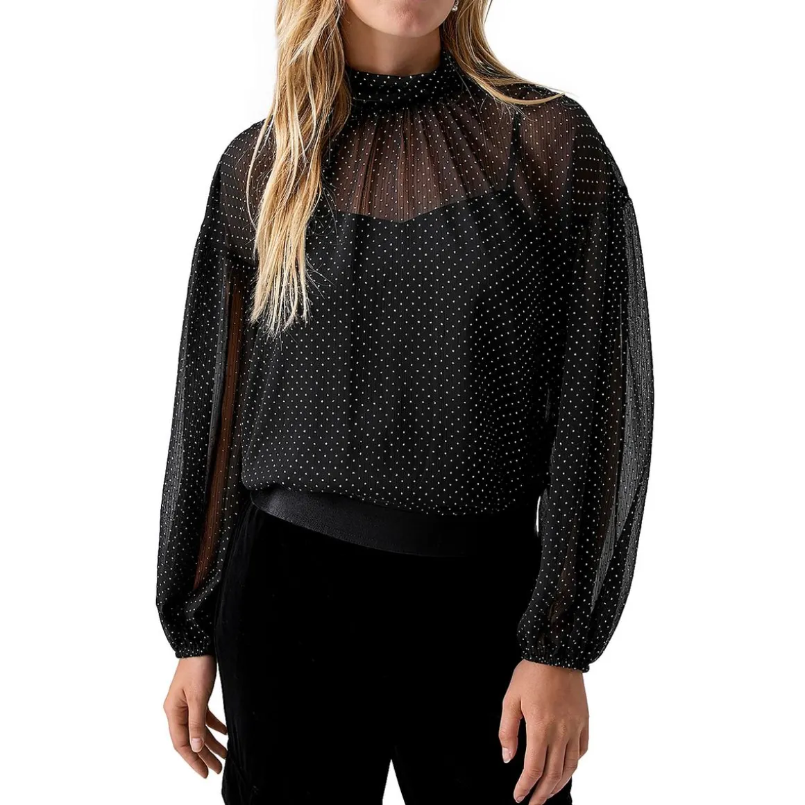 Sheer Polka Dot Blouse