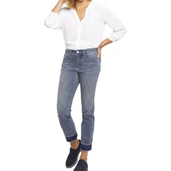 Sheri Raw Hem Denim Slim Jeans
