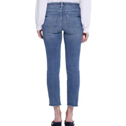 Sheri Slim Raw Hem Denim Ankle Jeans