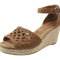 Sheryy Faux Leather Peep Toe Wedge Sandals