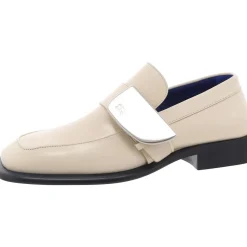 Shield Loafers Block Heel Leather Loafers