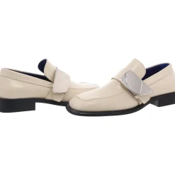 Shield Loafers Block Heel Leather Loafers