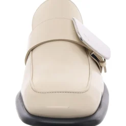 Shield Loafers Block Heel Leather Loafers