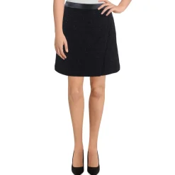 Shimmer Hidden Side Zipper A-Line Skirt