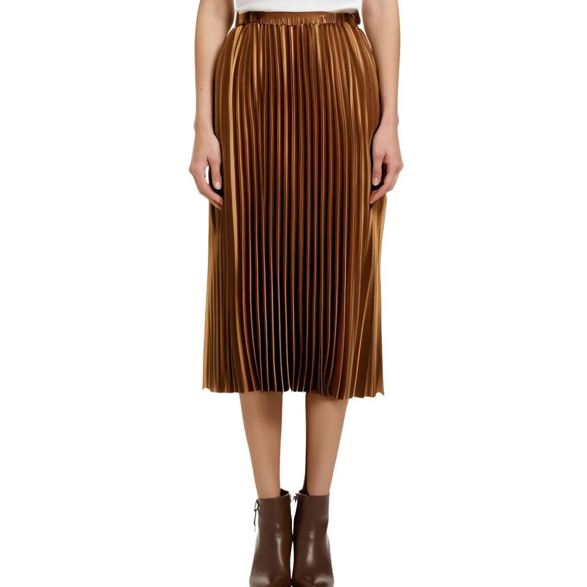 Shimmer Long Pleated Skirt