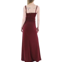 Shirred Crepe Evening Dress