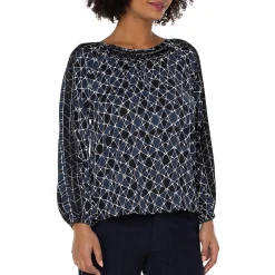 Shirred Printed Blouse