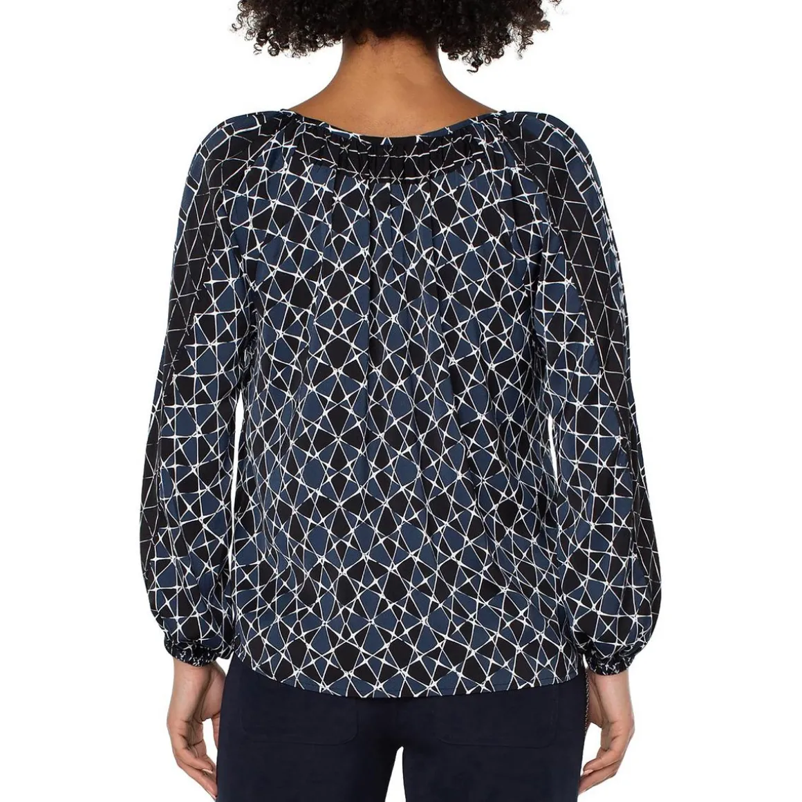 Shirred Printed Blouse