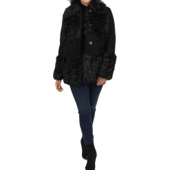 Short Mixed Faux Fur Winter Coat