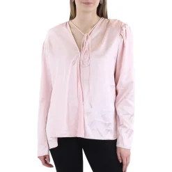 Shoulder Pads High Low Button-Down Top