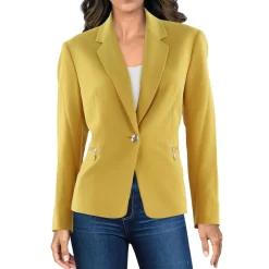 Shoulder Pads Long Sleeve One-Button Blazer