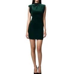 Shoulder Pads Velvet Mini Dress