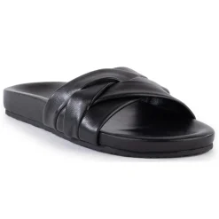 Show Me Love Woven Leather Slide Sandals