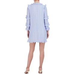 Shutter Pleat Short Mini Dress