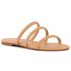 Side Hustle Cushioned Footbed Faux Leather Slide Sandals