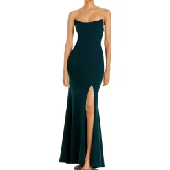 Side Slit Strapless Formal Dress