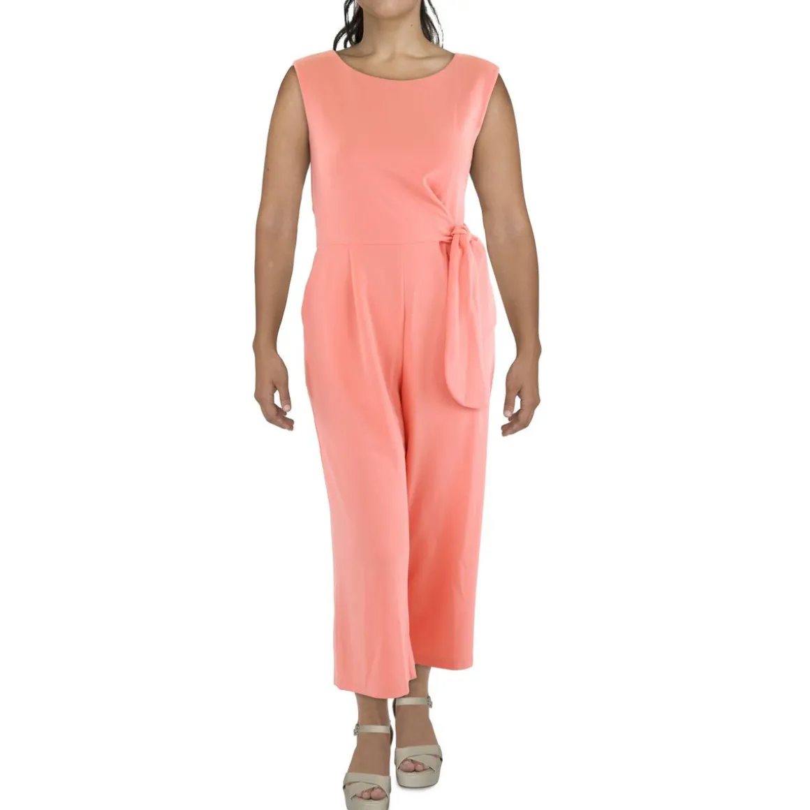 Side tie Scoop Neck Jumpsuit