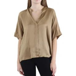 Silk Button Front Blouse