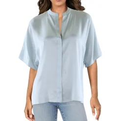 Silk Button Front Blouse