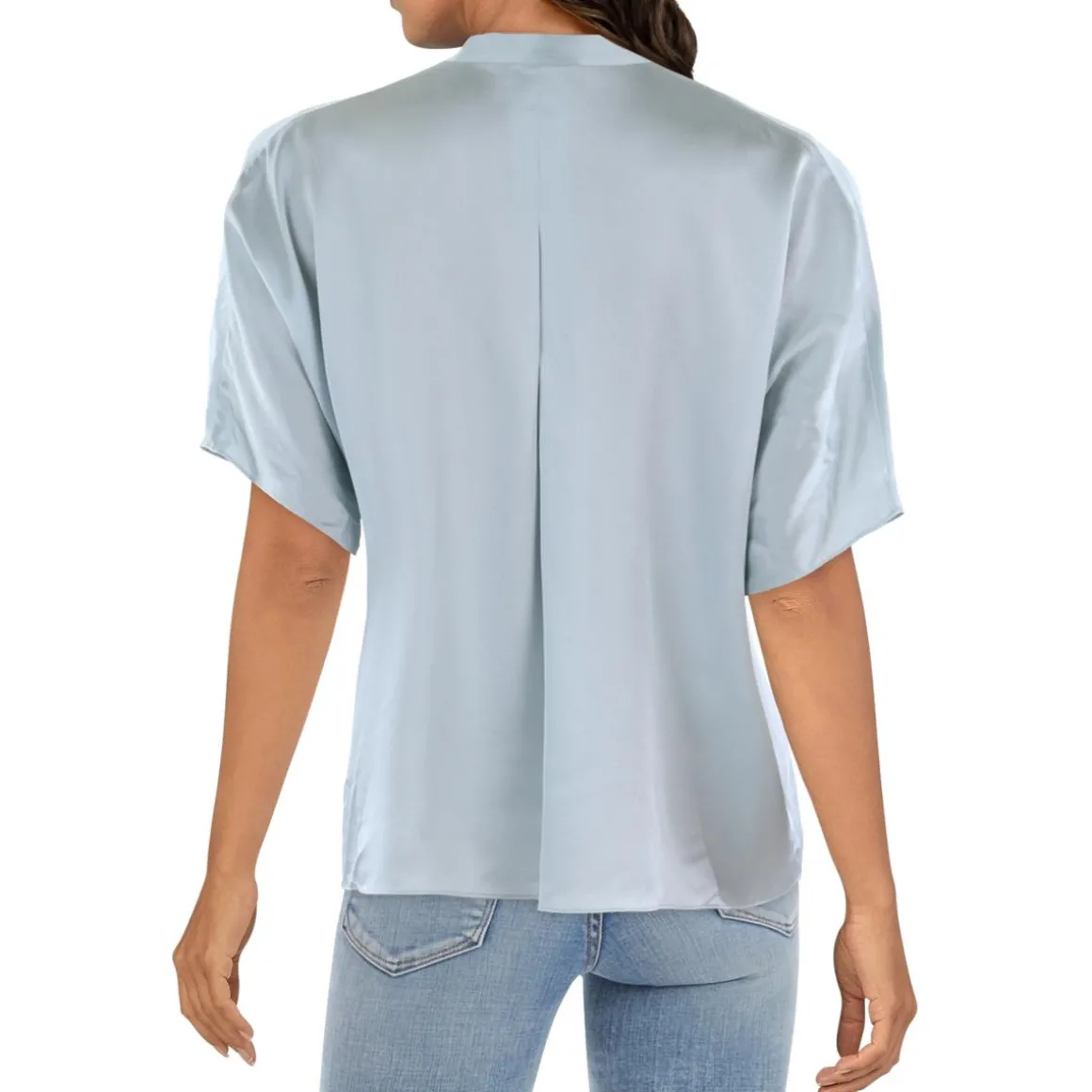 Silk Button Front Blouse