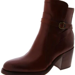 Simona Leather Block Heel Ankle Boots