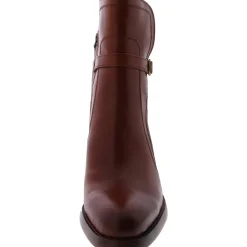 Simona Leather Block Heel Ankle Boots