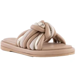 Simply The Best Faux Leather Strappy Slide Sandals