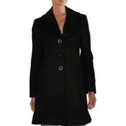 Single Breasted Wool Blend Walker Coat with Notch Collar