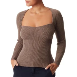 Skye Metallic Ribbed Knit Pullover Sweater