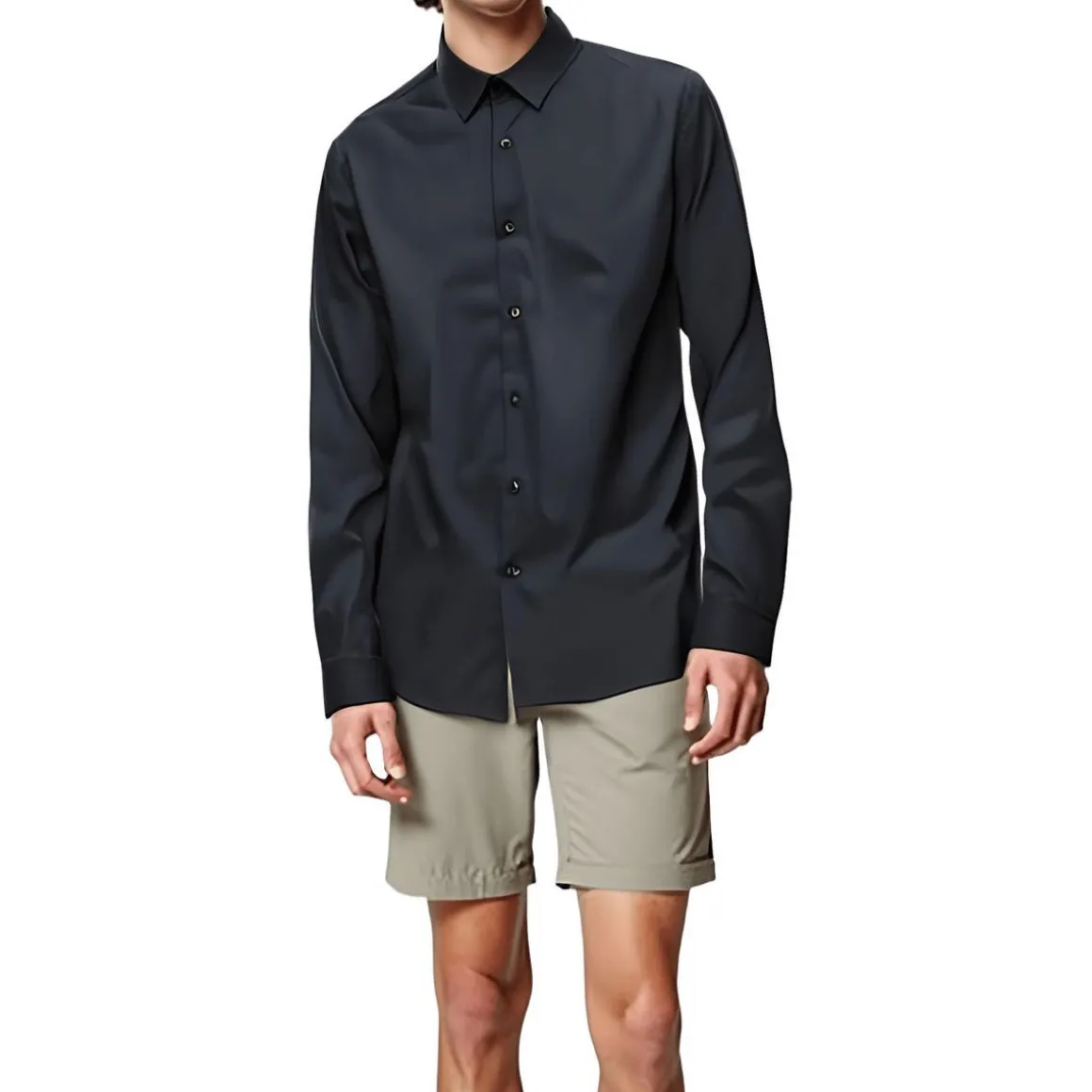 Slim Fit Solid Button-Down Shirt