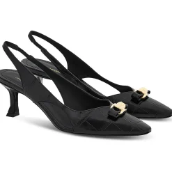 Sling Back Kitten Heel Mule Sandals