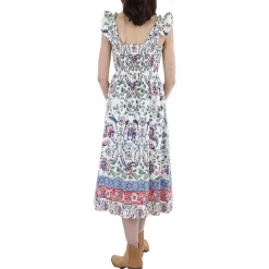 Smocked Cotton Midi Dress