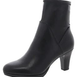 SOLANA Laceless Faux Leather Ankle Boots
