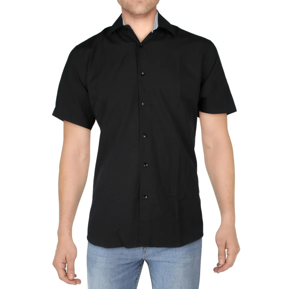 Solid Button-Down Shirt