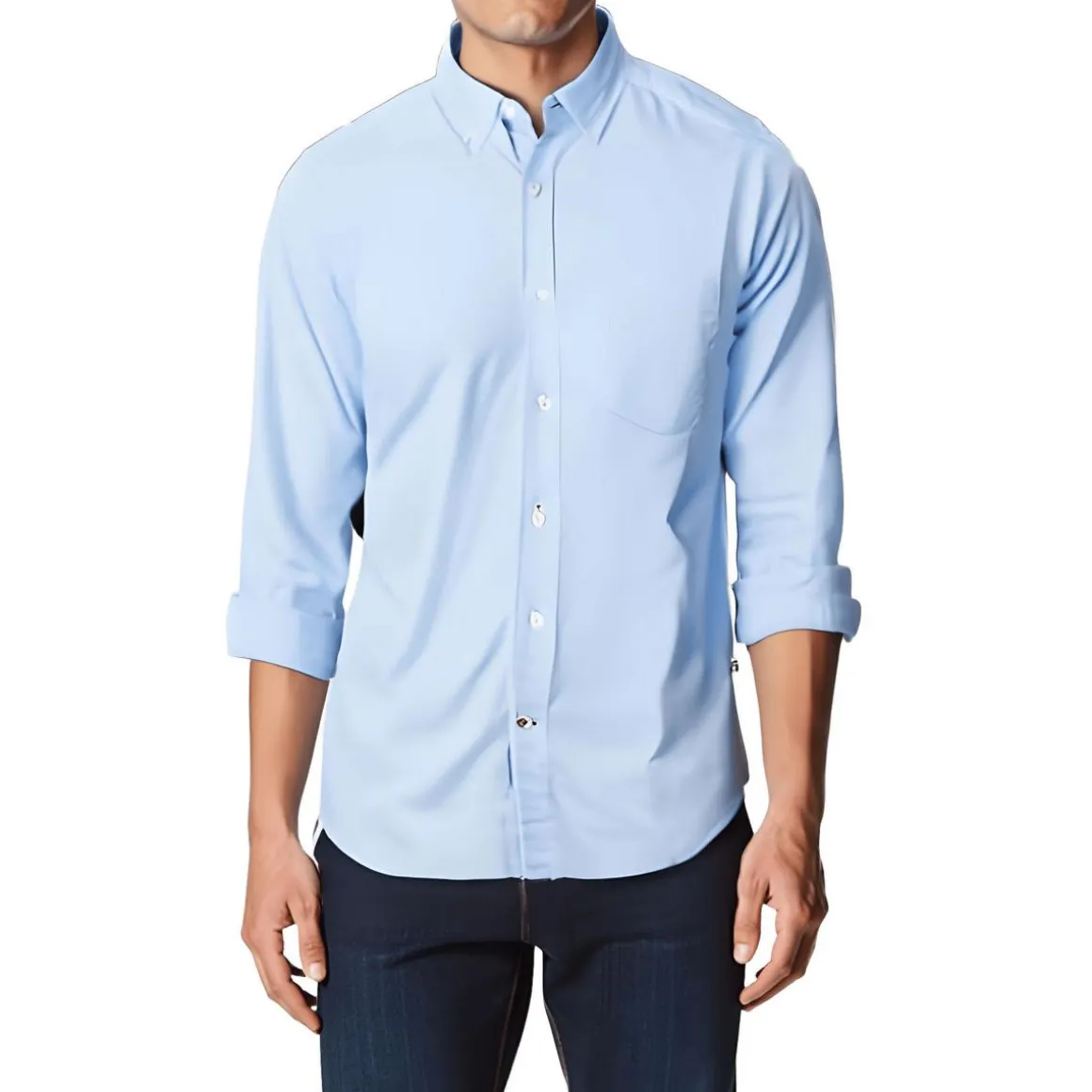 Solid Button-Down Shirt