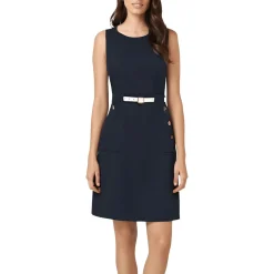 Solid Fit & Flare Dress