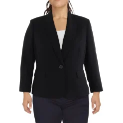 Solid One-Button Blazer