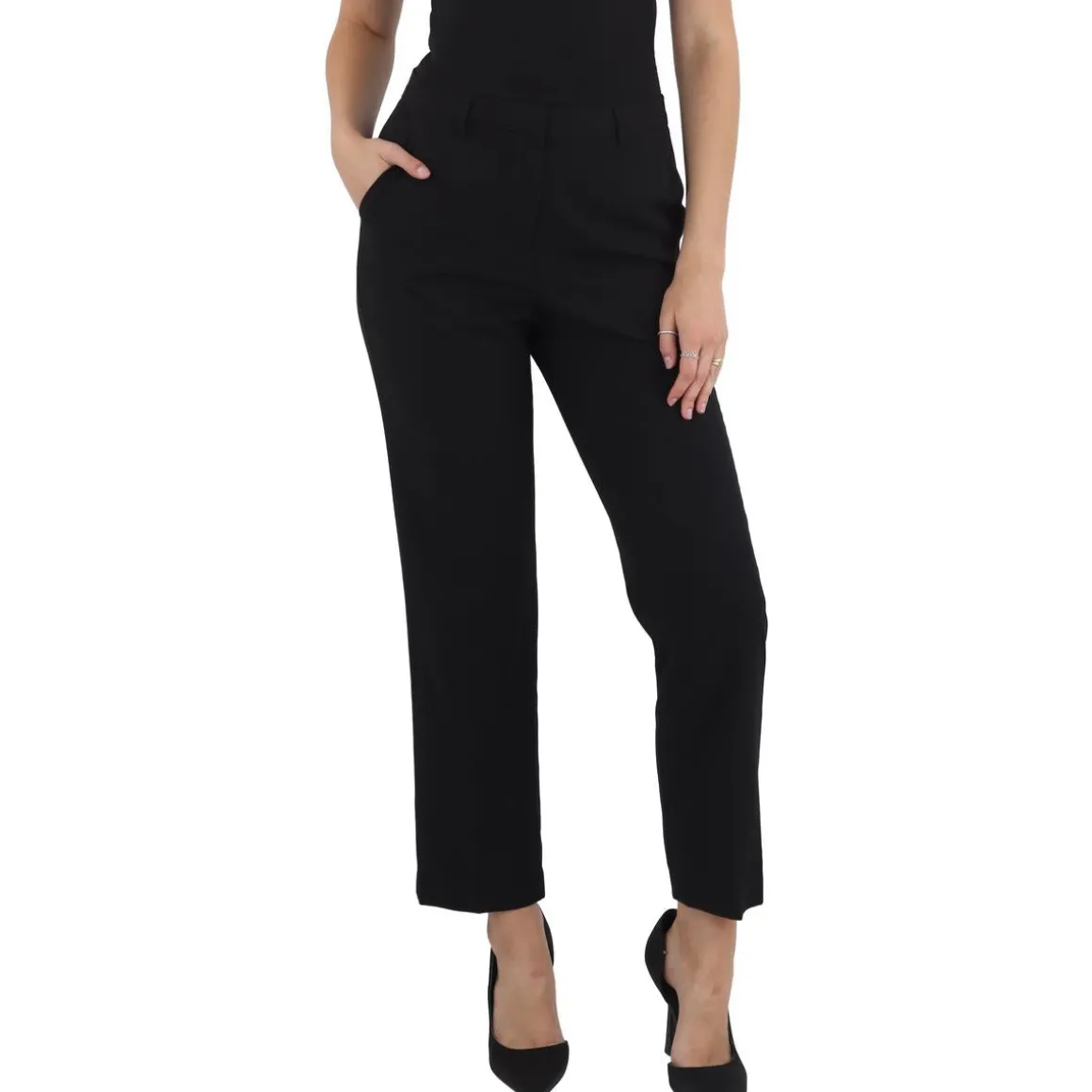 Solid Straight Leg Pants